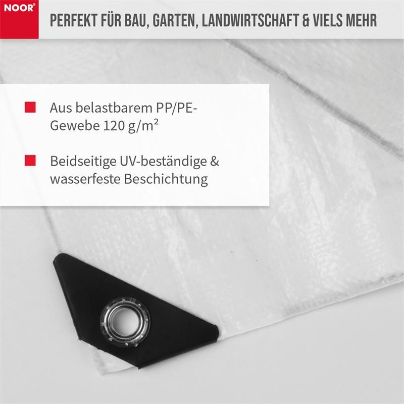 Abdeckplane Hobby 120g/m² GewebeplaneFarbe: weiß / ca. Größe: 8x10 m