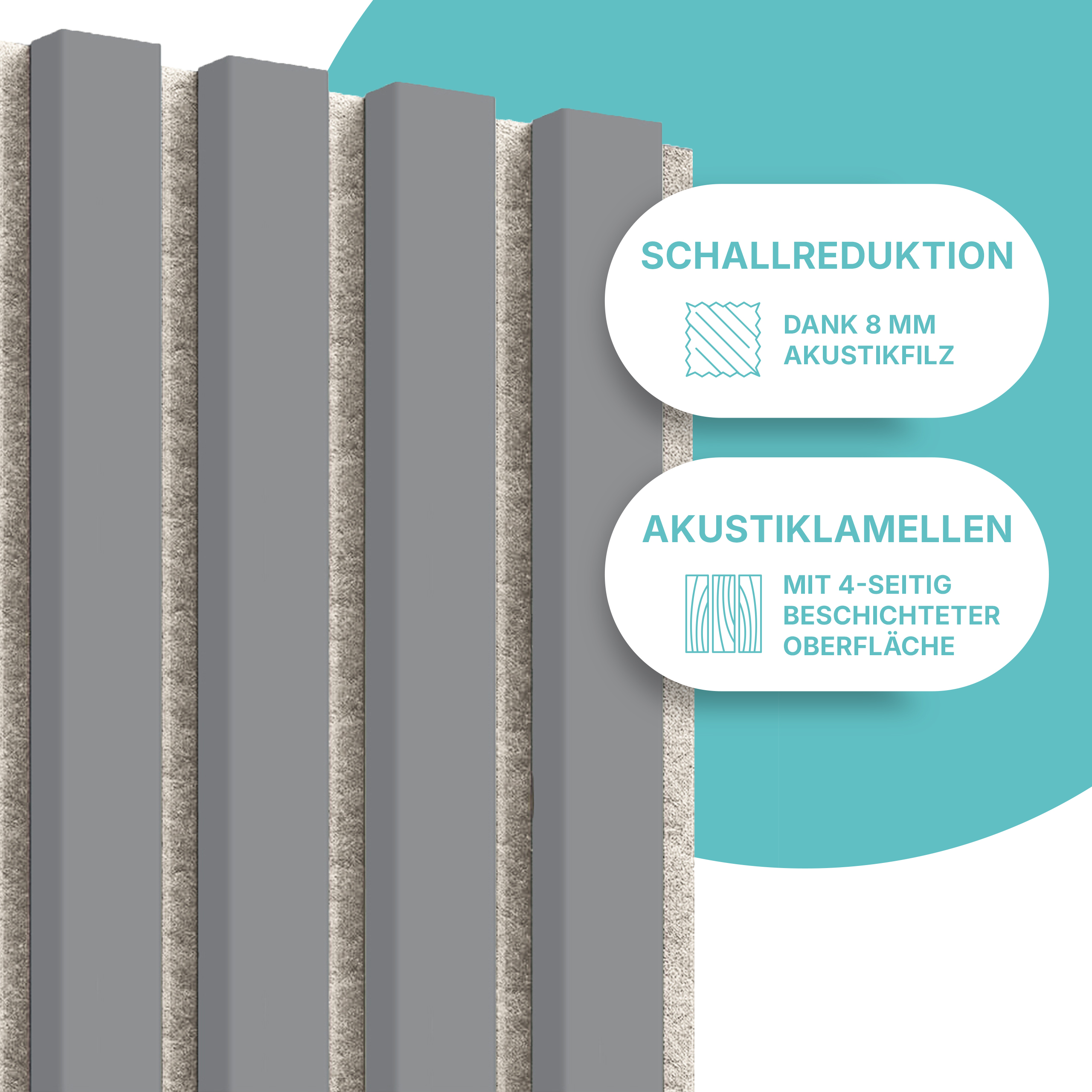Akustikpaneel in Grau