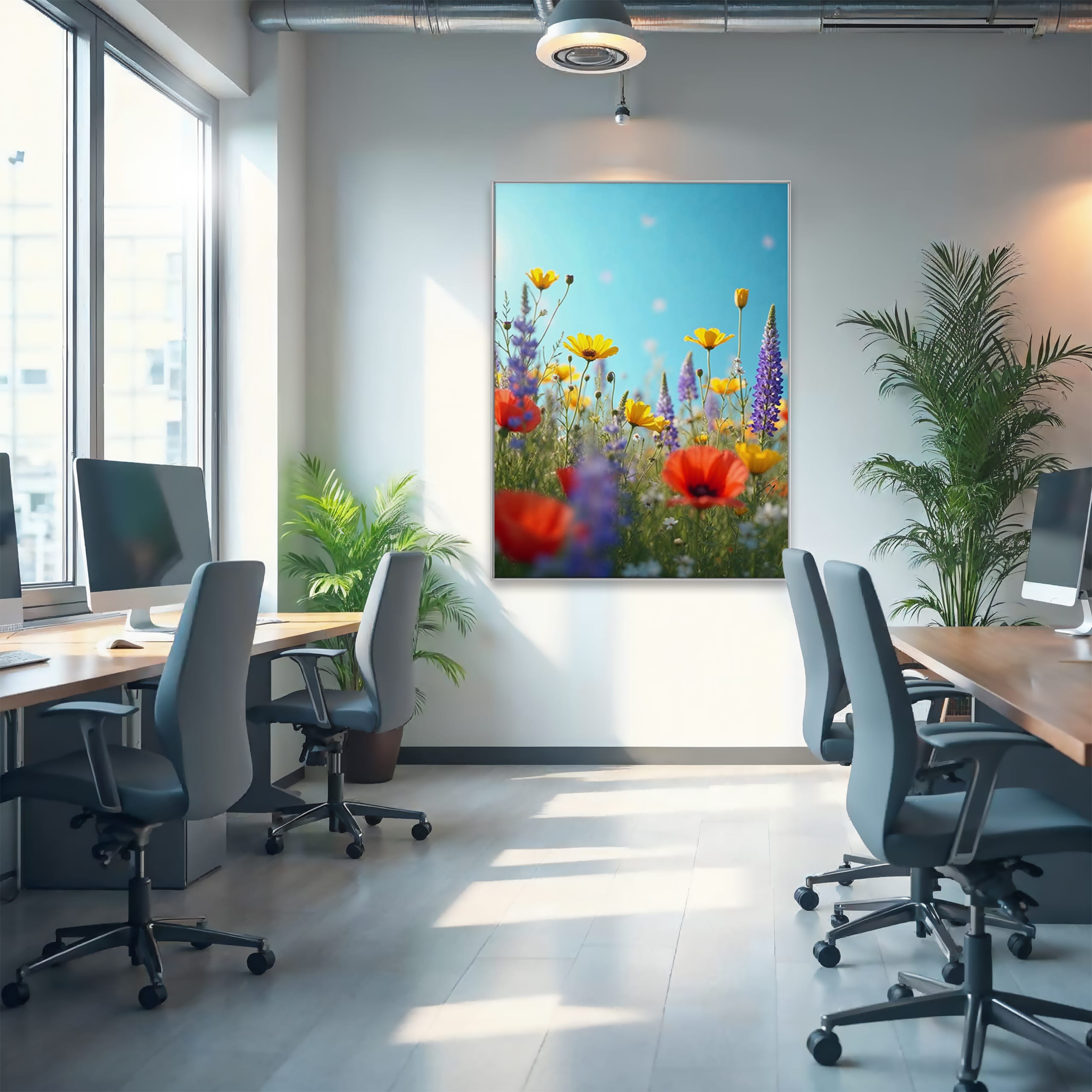 Wandbild Bluhende Blumenwiese