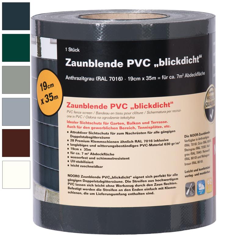 Sichtschutzstreifen PVC Zaunblende 0,19x35 m Zaun