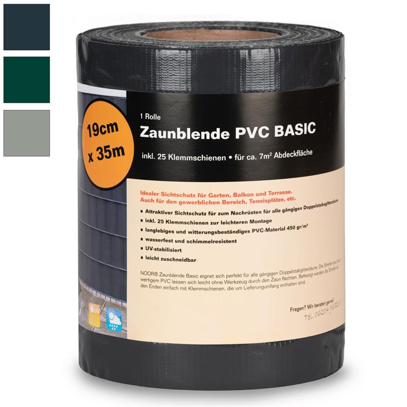 Sichtschutzstreifen PVC Zaunblende 0,19x35 m Basic