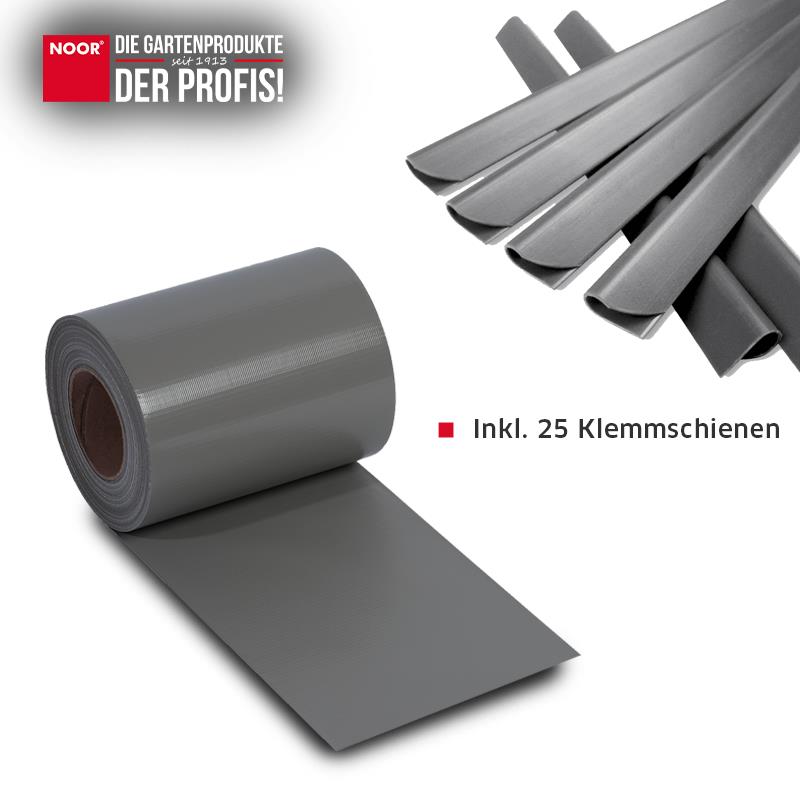 Sichtschutzstreifen PVC Zaunblende 0,19x35 m BasicFarbe: steingrau (RAL 7030)