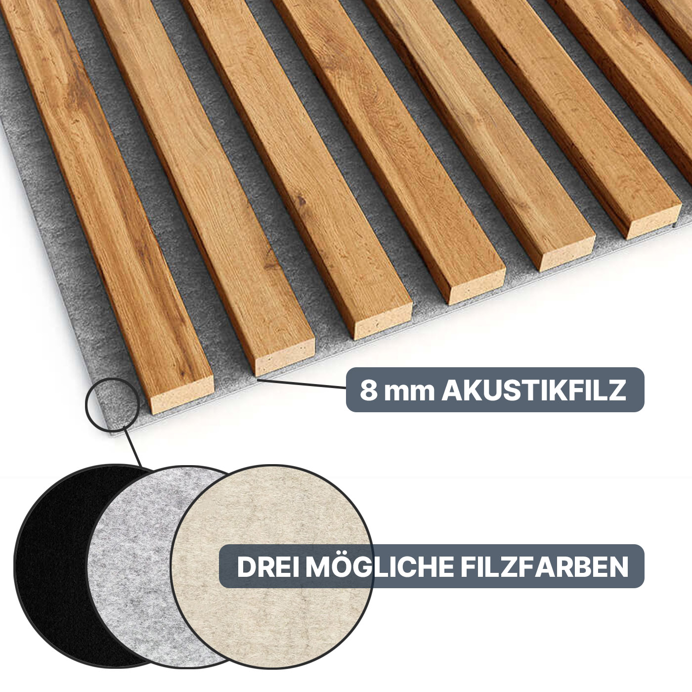 Akustikpaneel in Eiche Wotan 275 cm x 30 cm