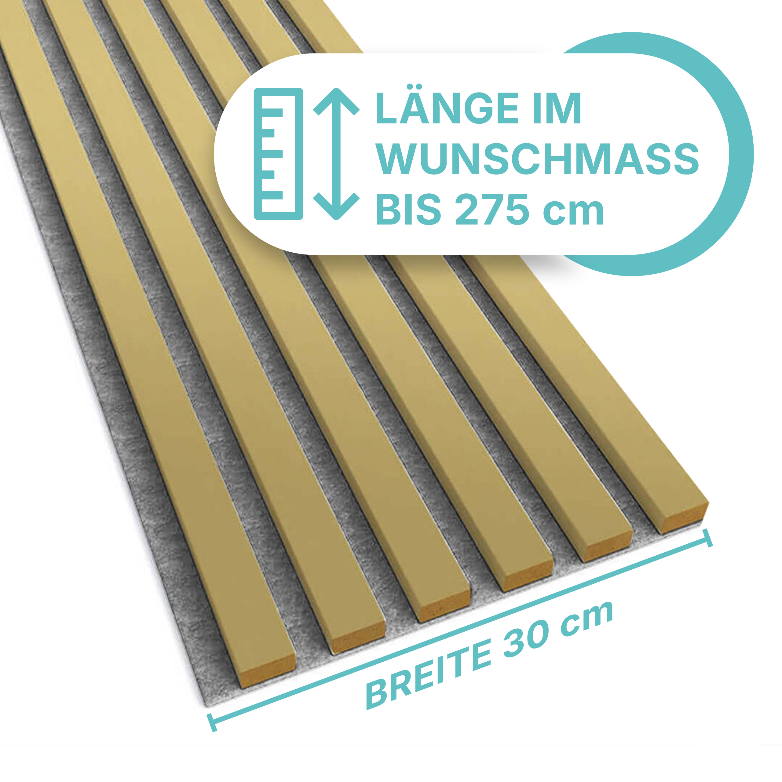 Akustikpaneel in Goldglanz