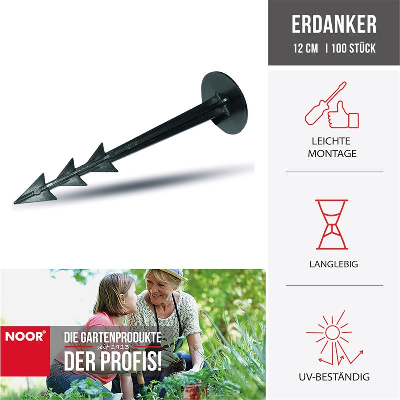 Erdanker Bodenanker für Bodenvlies 12 cm 100 Stück