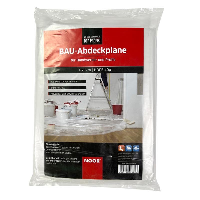 Bau Abdeckfolie extra stark HDPE transparentca. Größe: 4,00 x 5,00 m