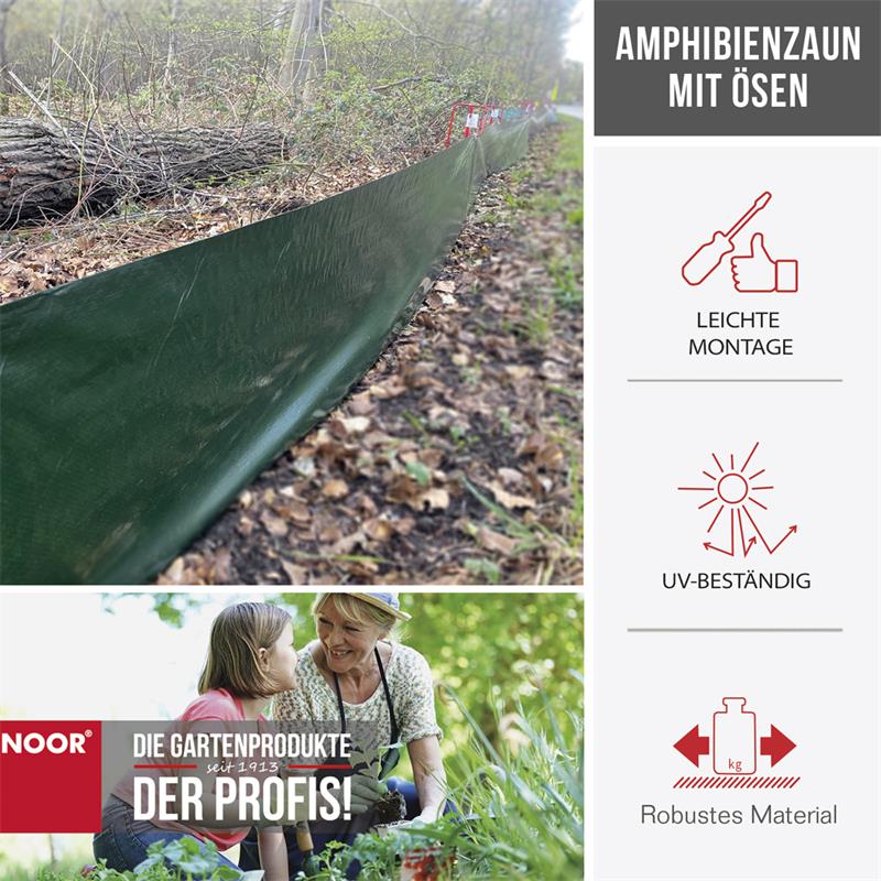 Amphibienzaun 120 g/m2, 0,5 x 25 m mit Ösen Amphibienzaun 120 g/m2, 0,5 x 25 m mit Ösen