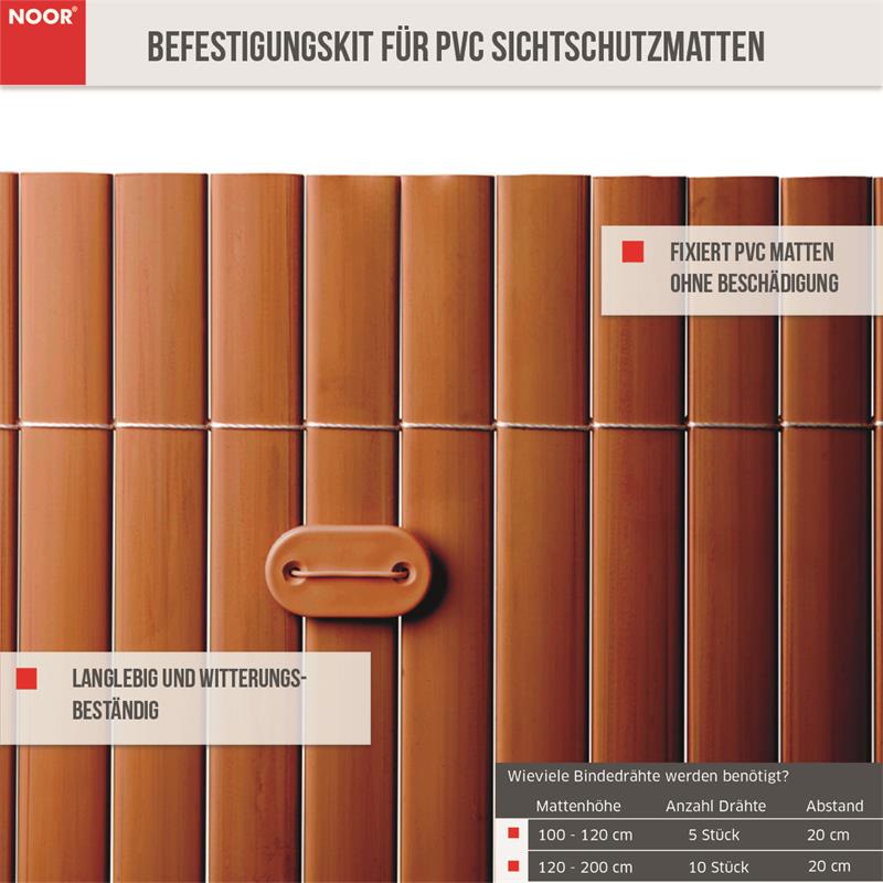 Befestigungskit für PVC Sichtschutzmatten 26 StückFarbe: braun