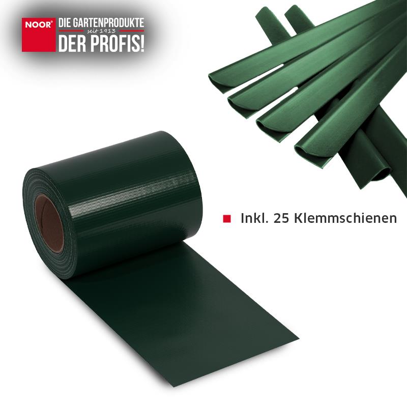 Sichtschutzstreifen PVC Zaunblende 0,19x35 m BasicFarbe: grün (RAL 6005)
