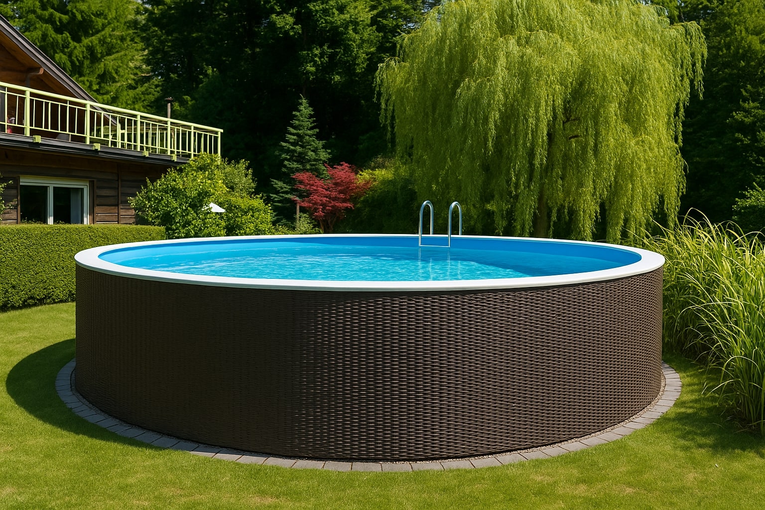 Rattan-Poolumrandung
