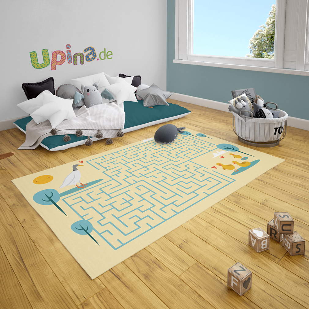 Labyrinth-Enten-Teppich-2